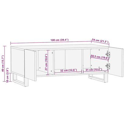 vidaXL Coffee Table Black 100x54x40 cm Solid Wood Mango