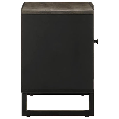 vidaXL TV Cabinet Black 80x33x46 cm Solid Wood Mango