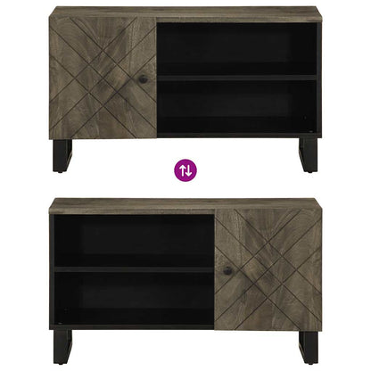 vidaXL TV Cabinet Black 80x33x46 cm Solid Wood Mango