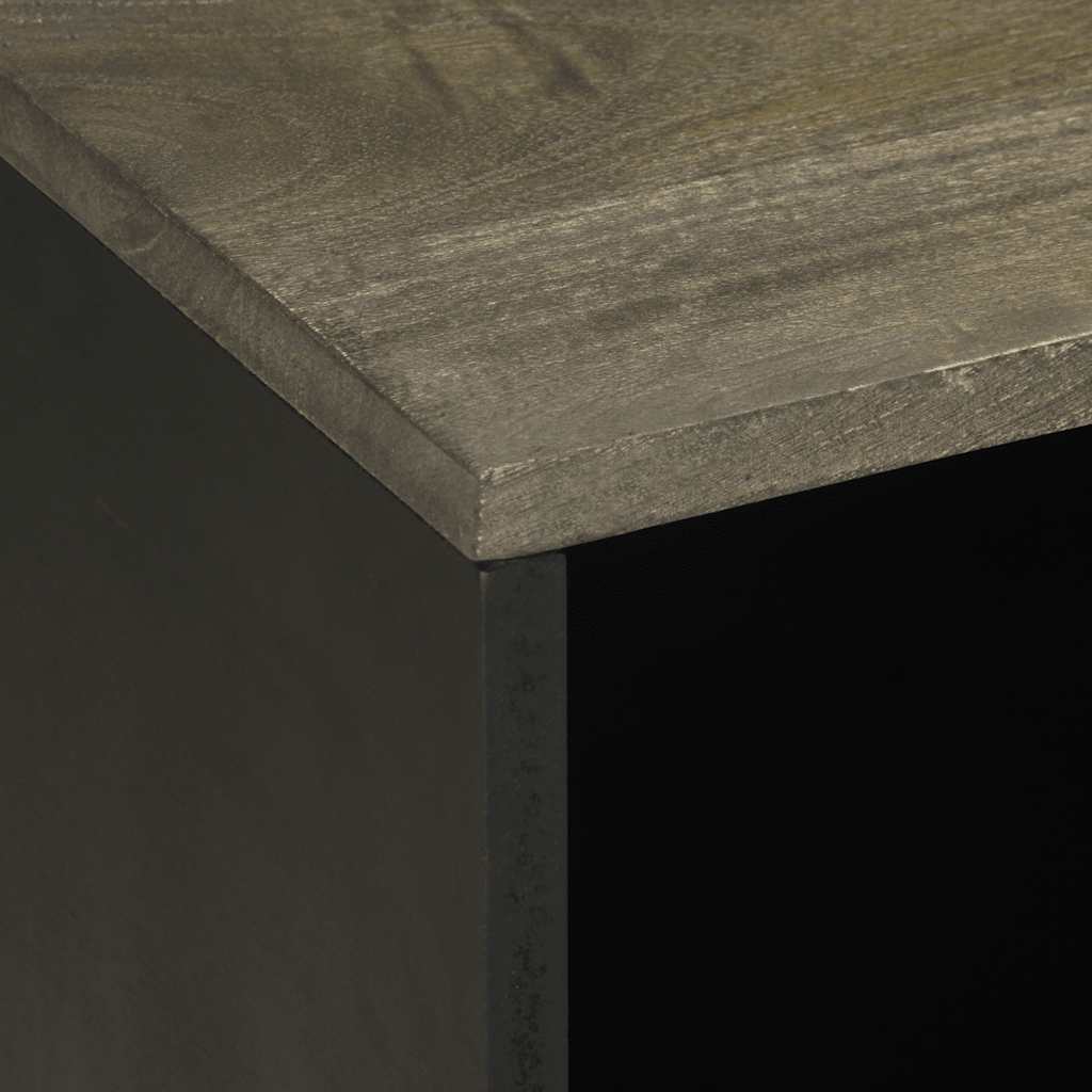 vidaXL TV Cabinet Black 80x33x46 cm Solid Wood Mango