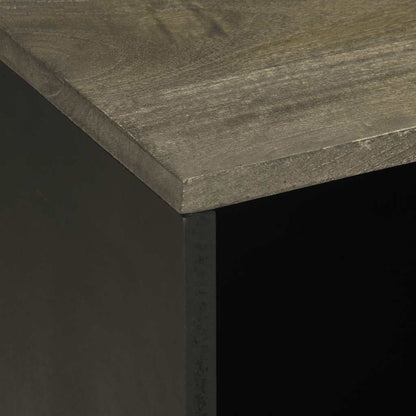 vidaXL TV Cabinet Black 80x33x46 cm Solid Wood Mango