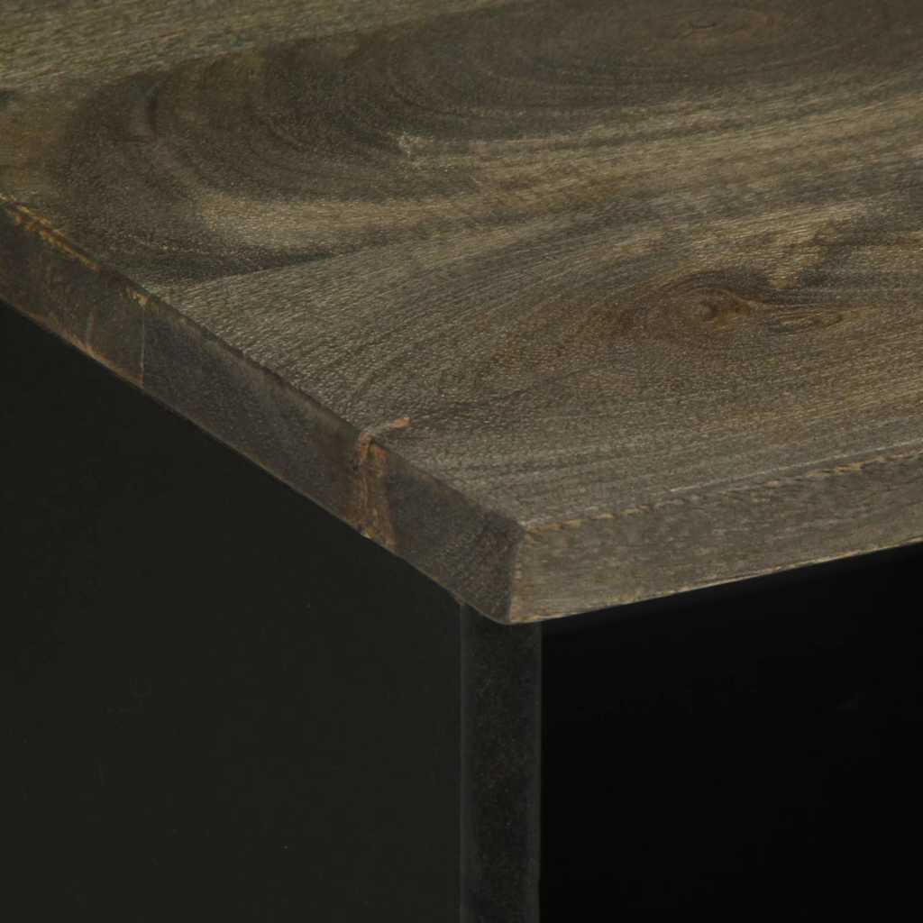 vidaXL TV Cabinet Black 100x33x46 cm Solid Wood Mango