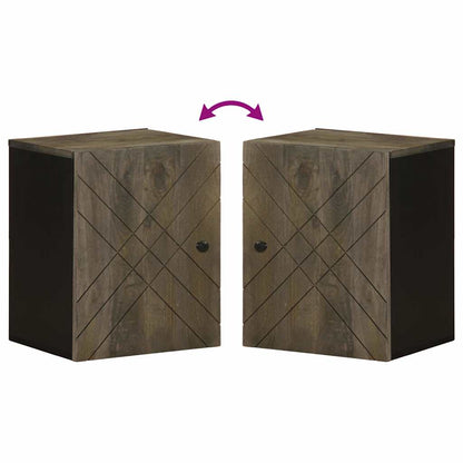 vidaXL Wall-mounted Bathroom Cabinet Black 38x33x48 cm Solid Wood Mango