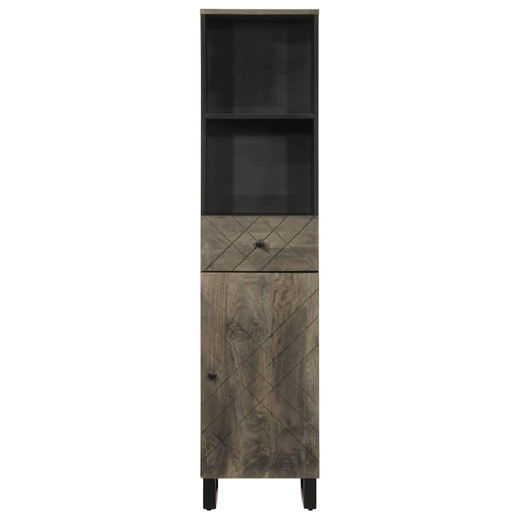 vidaXL Bathroom Cabinet Black 38x33x160 cm Solid Wood Mango