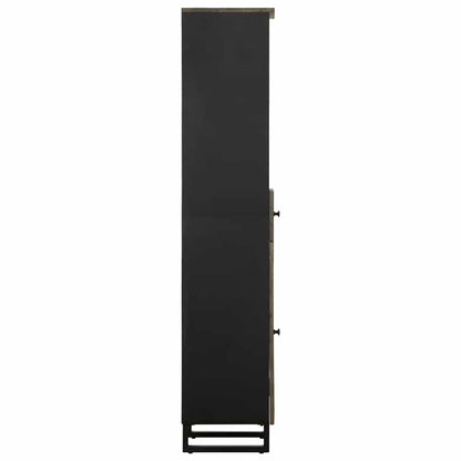 vidaXL Bathroom Cabinet Black 38x33x160 cm Solid Wood Mango
