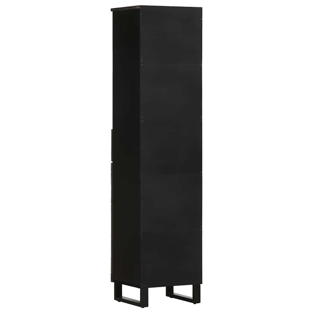 vidaXL Bathroom Cabinet Black 38x33x160 cm Solid Wood Mango