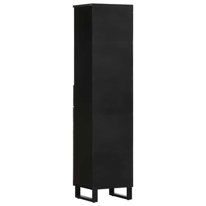 vidaXL Bathroom Cabinet Black 38x33x160 cm Solid Wood Mango