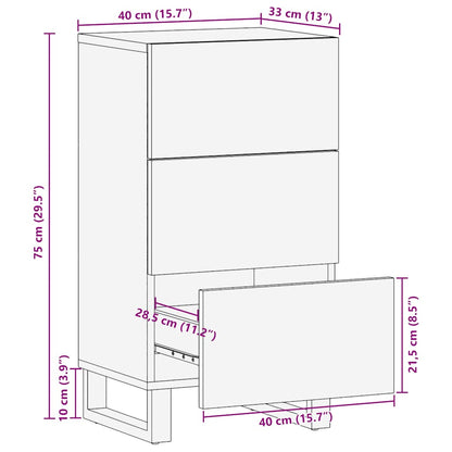 vidaXL Sideboard Black 40x33x75 cm Solid Wood Mango