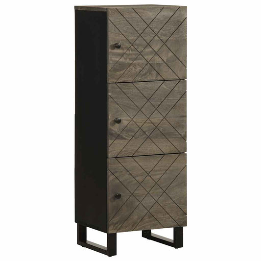 vidaXL Highboard Black 40x33x110 cm Solid Wood Mango