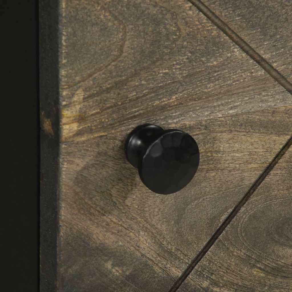 vidaXL Highboard Black 40x33x110 cm Solid Wood Mango