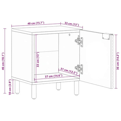 vidaXL Bedside Cabinets 2 pcs Brown 40x33x46 cm Solid Wood Mango