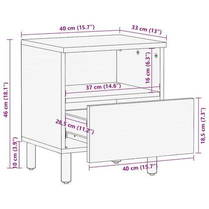 vidaXL Bedside Cabinet Brown 40x33x46 cm Solid Wood Mango