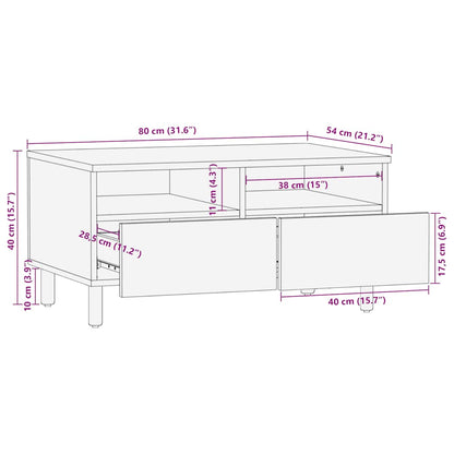 vidaXL Coffee Table Brown 80x54x40 cm Solid Wood Mango