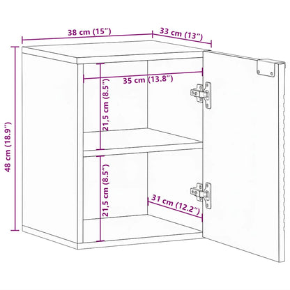 vidaXL Bathroom Hanging Cabinet Brown 38x33.5x48 cm Solid Wood Mango