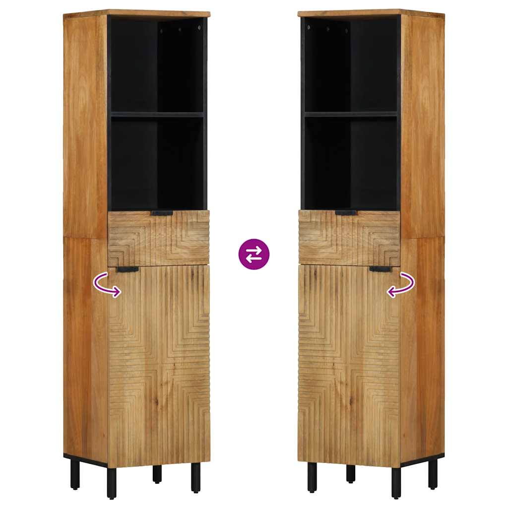 vidaXL Bathroom Cabinet Brown 38x33x160 cm Solid Wood Mango