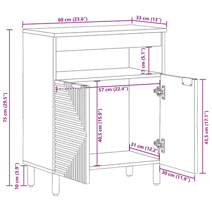 vidaXL Sideboard Brown 60x33x75 cm Solid Wood Mango