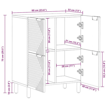 vidaXL Sideboard Brown 60x33x75 cm Solid Wood Mango