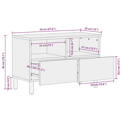 vidaXL TV Cabinet 70x33x46 cm Solid Wood Acacia