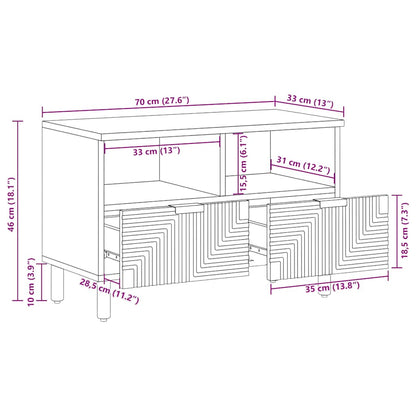 vidaXL TV Cabinet 70x33x46 cm Solid Wood Acacia