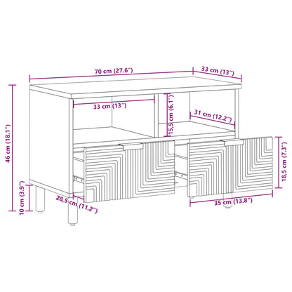 vidaXL TV Cabinet 70x33x46 cm Solid Wood Acacia