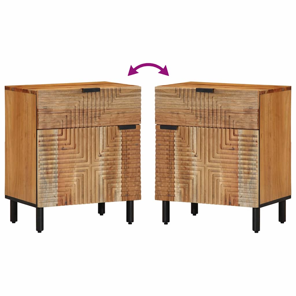 vidaXL Bed Cabinet Brown 50 x 33 x 60 cm Solid Acacia Wood