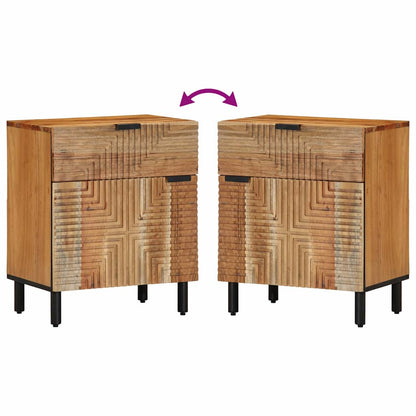 vidaXL Bed Cabinet Brown 50 x 33 x 60 cm Solid Acacia Wood