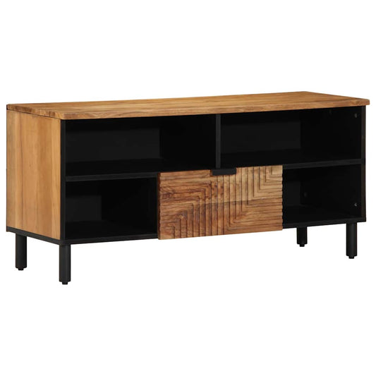 vidaXL TV Cabinet with Drawer Brown 100 x 33 x 46 cm Solid Mango Wood