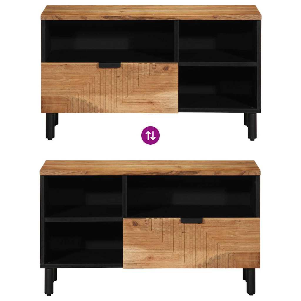 vidaXL TV Cabinet with Drawer Brown 80 x 33 x 46 cm Solid Mango Wood
