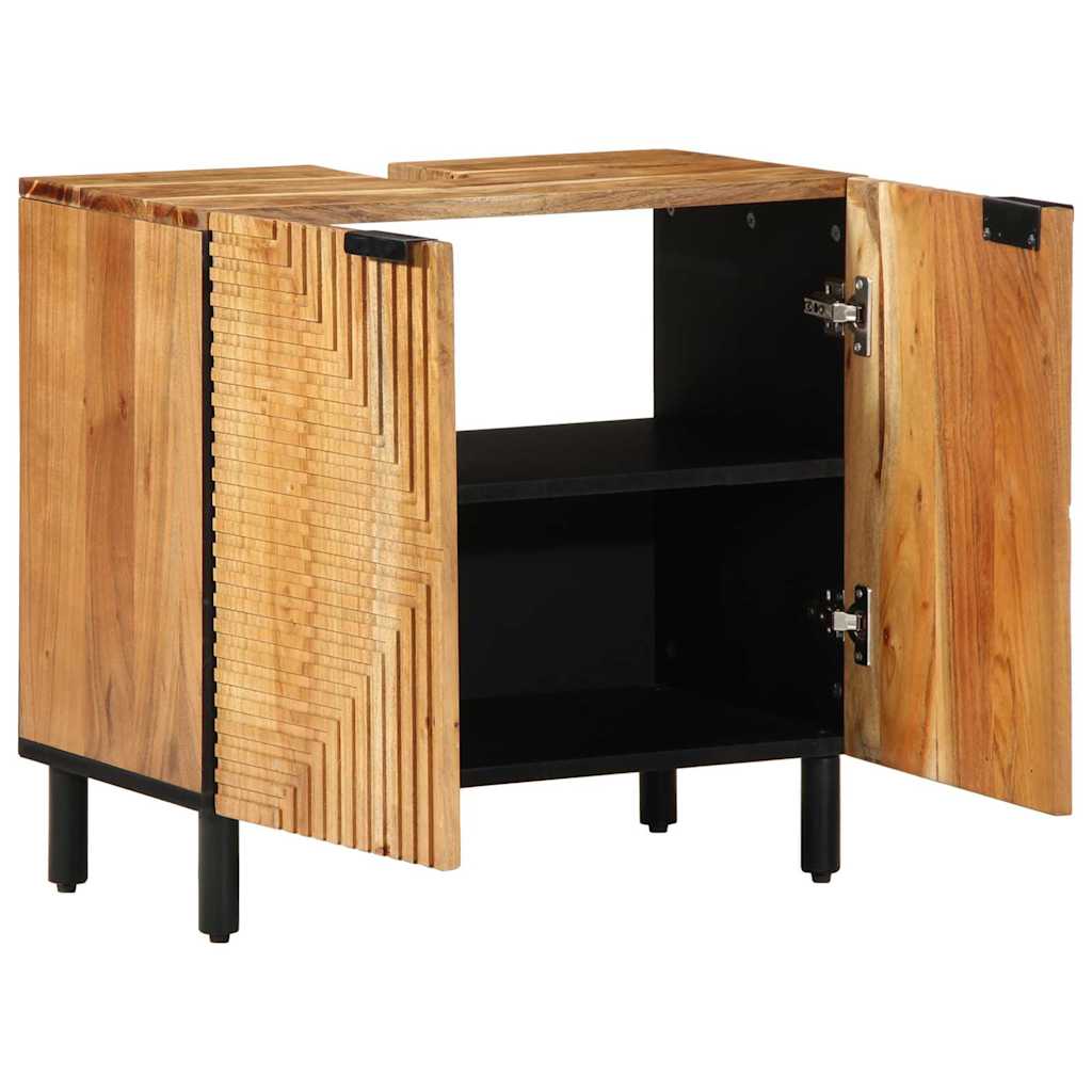 vidaXL Bathroom Sink Cabinet Brown 62 x 33 x 58 cm Solid Mango Wood