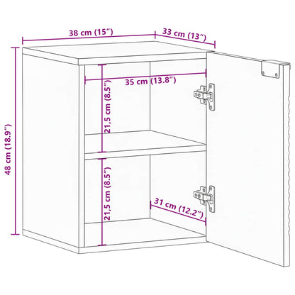 vidaXL Bathroom Hanging Cabinet Brown 38 x 33 x 48 cm Solid Mango Wood