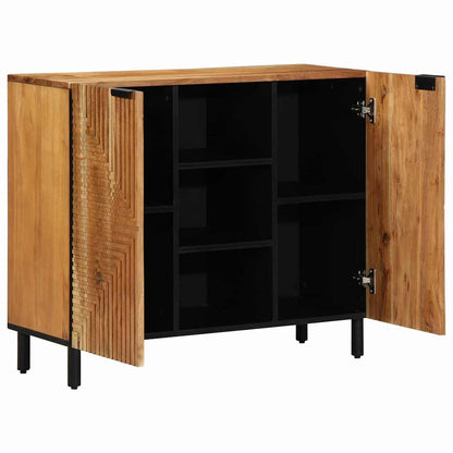 vidaXL Sideboard with Shelf Brown 90 x 33 x 75 cm Solid Mango Wood