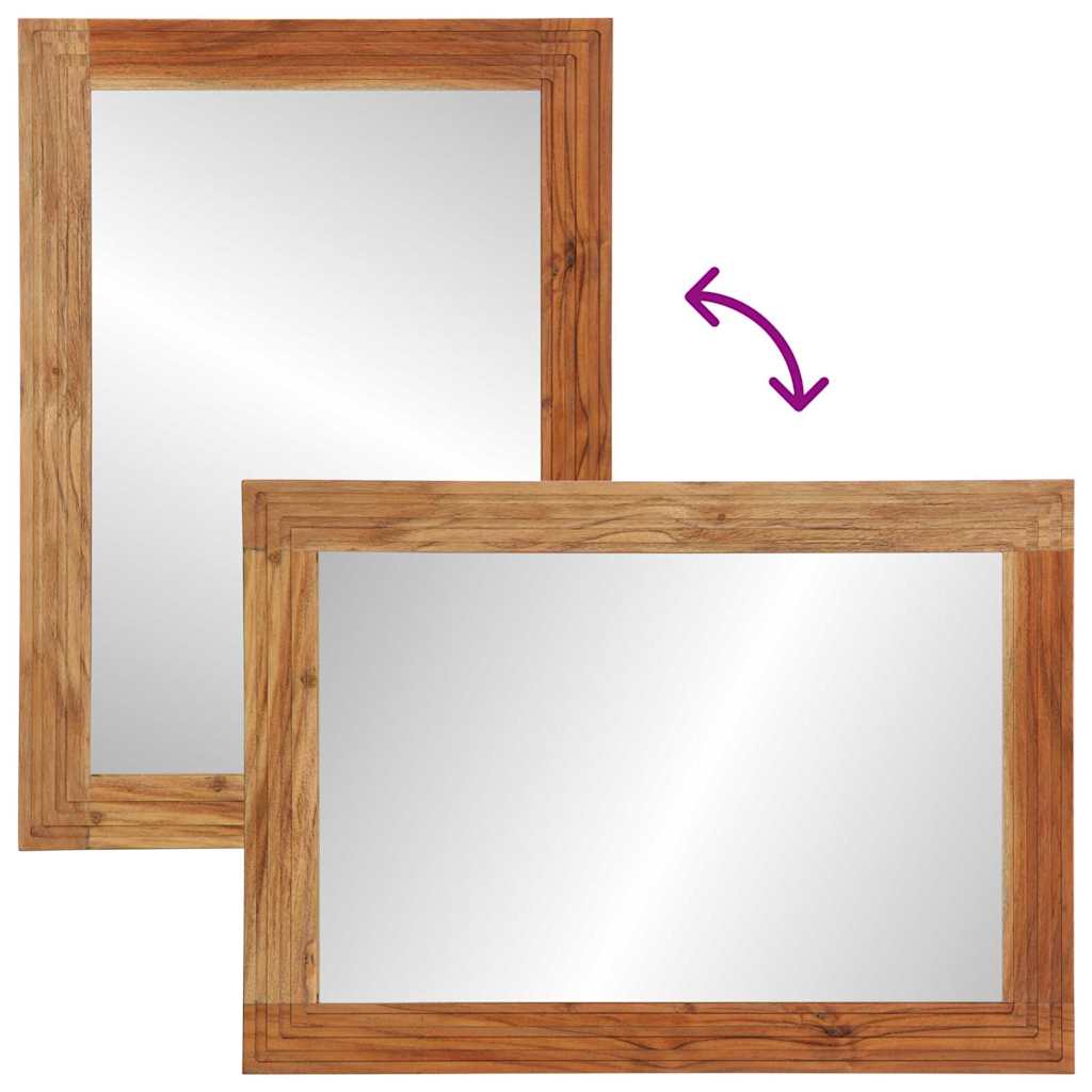 vidaXL Bathroom Mirror Wall-mounted with Mirror Brown 70 x 50 x 2.5 cm