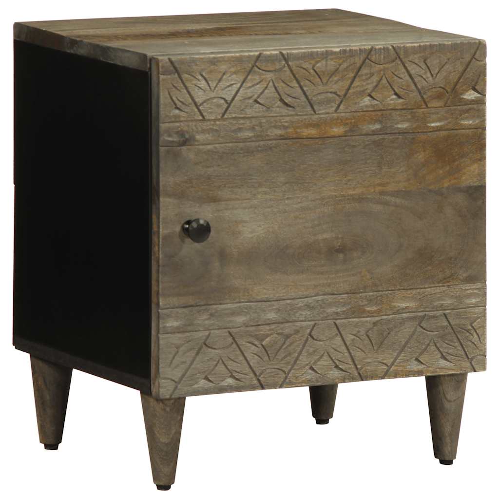 vidaXL Bedside Cabinet Light Grey 40x33x46 cm Solid Wood Mango