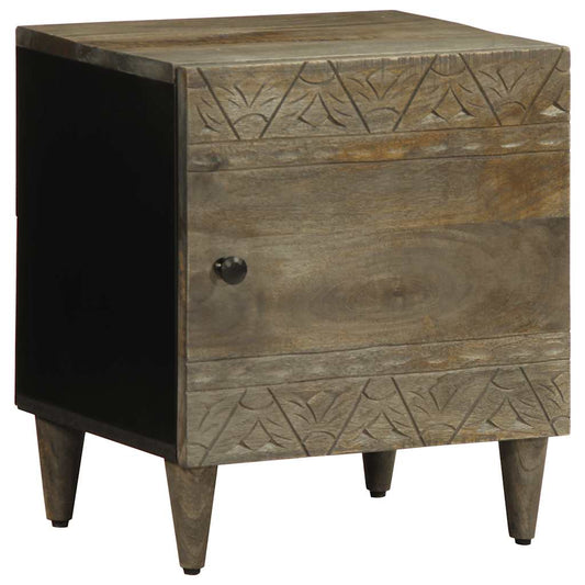 vidaXL Bedside Cabinet Light Grey 40x33x46 cm Solid Wood Mango