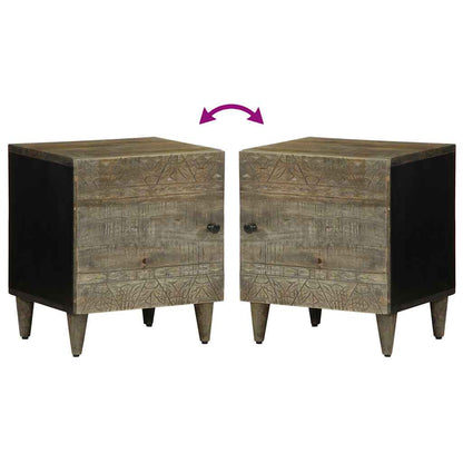 vidaXL Bedside Cabinet Light Grey 40x33x46 cm Solid Wood Mango