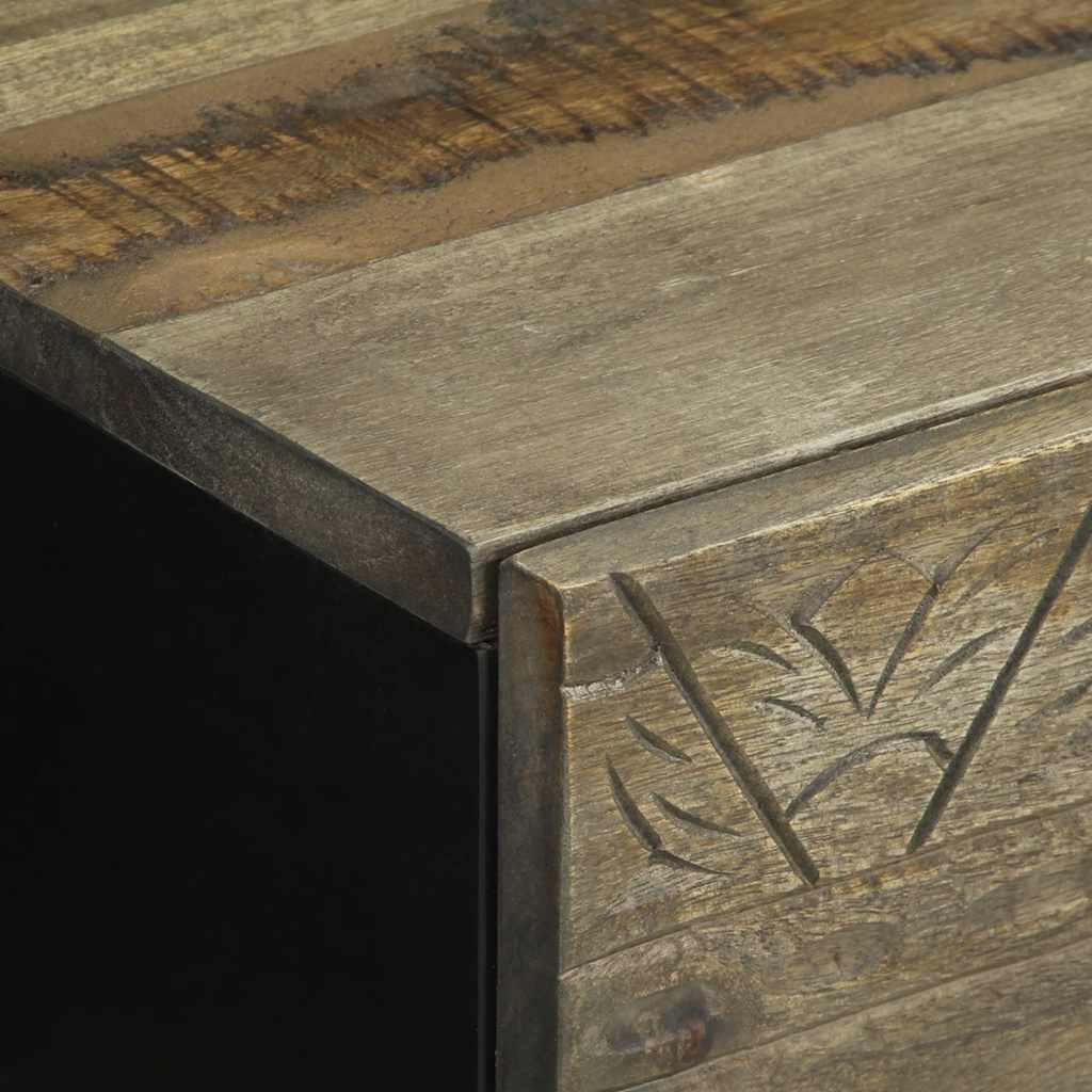 vidaXL Bedside Cabinet Light Grey 40x33x46 cm Solid Wood Mango