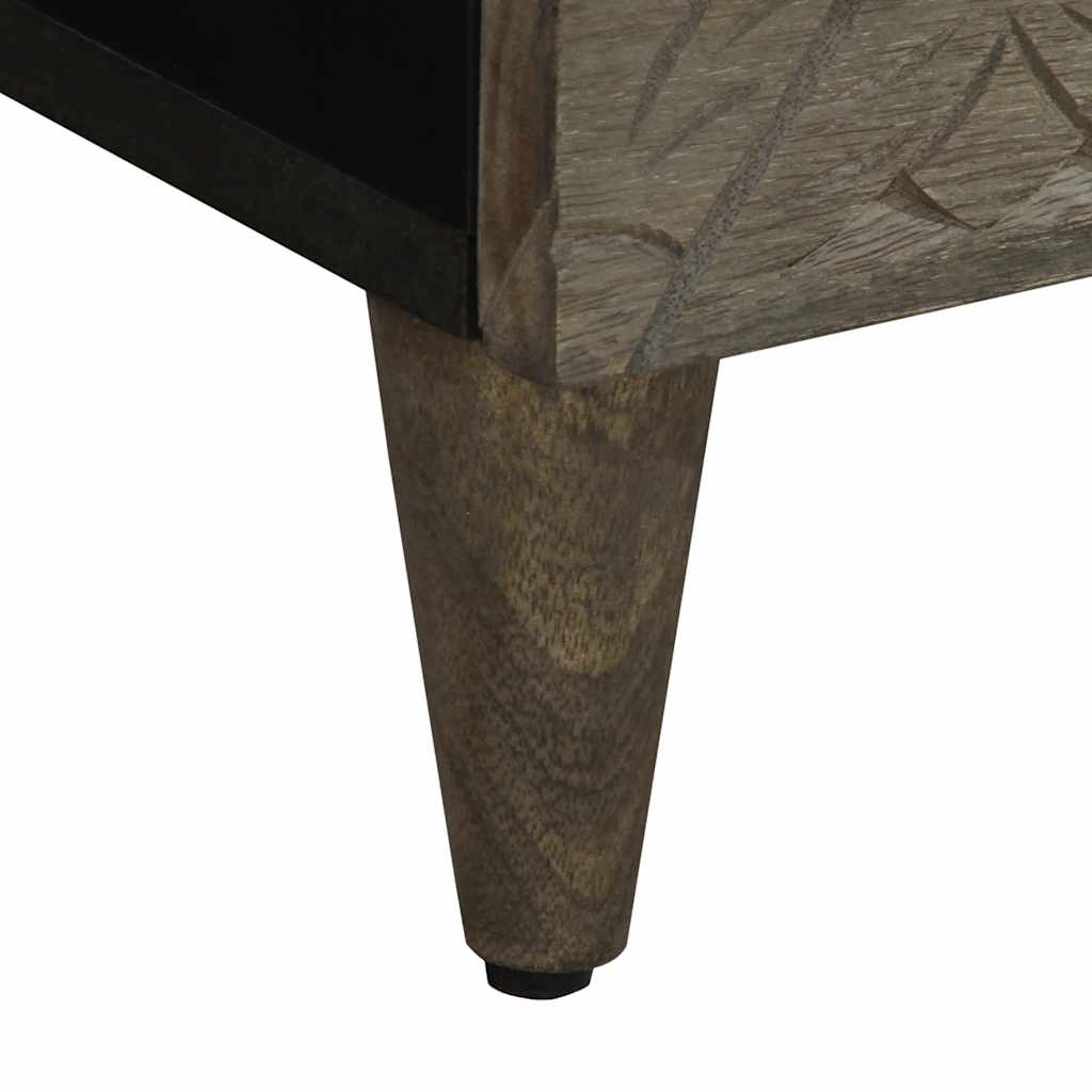 vidaXL Bedside Cabinet Light Grey 40x33x46 cm Solid Wood Mango