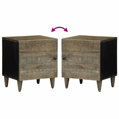 vidaXL Bedside Cabinets 2 pcs Light Grey 40x33x46 cm Solid Wood Mango