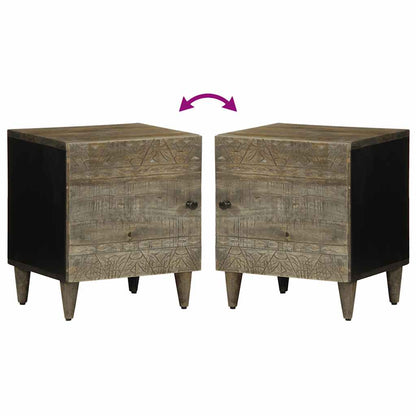vidaXL Bedside Cabinets 2 pcs Light Grey 40x33x46 cm Solid Wood Mango
