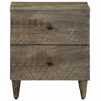 vidaXL Bedside Cabinet Light Grey 40x33x46 cm Solid Wood Mango