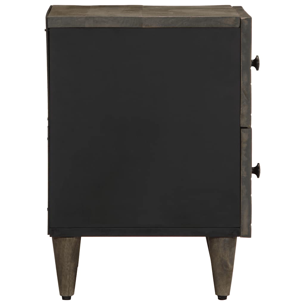 vidaXL Bedside Cabinet Light Grey 40x33x46 cm Solid Wood Mango