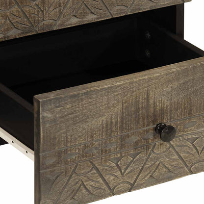 vidaXL Bedside Cabinet Light Grey 40x33x46 cm Solid Wood Mango