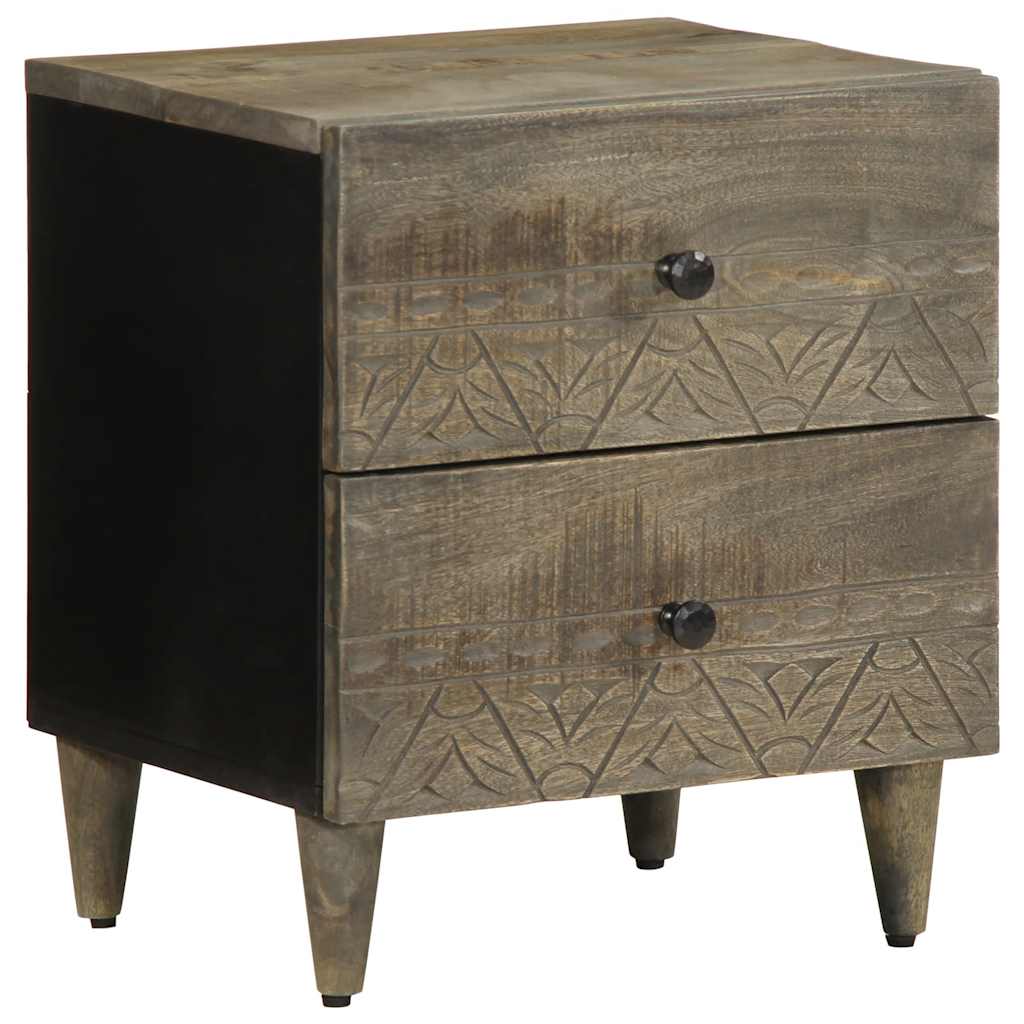 vidaXL Bedside Cabinets 2 pcs Light Grey 40x33x46 cm Solid Wood Mango