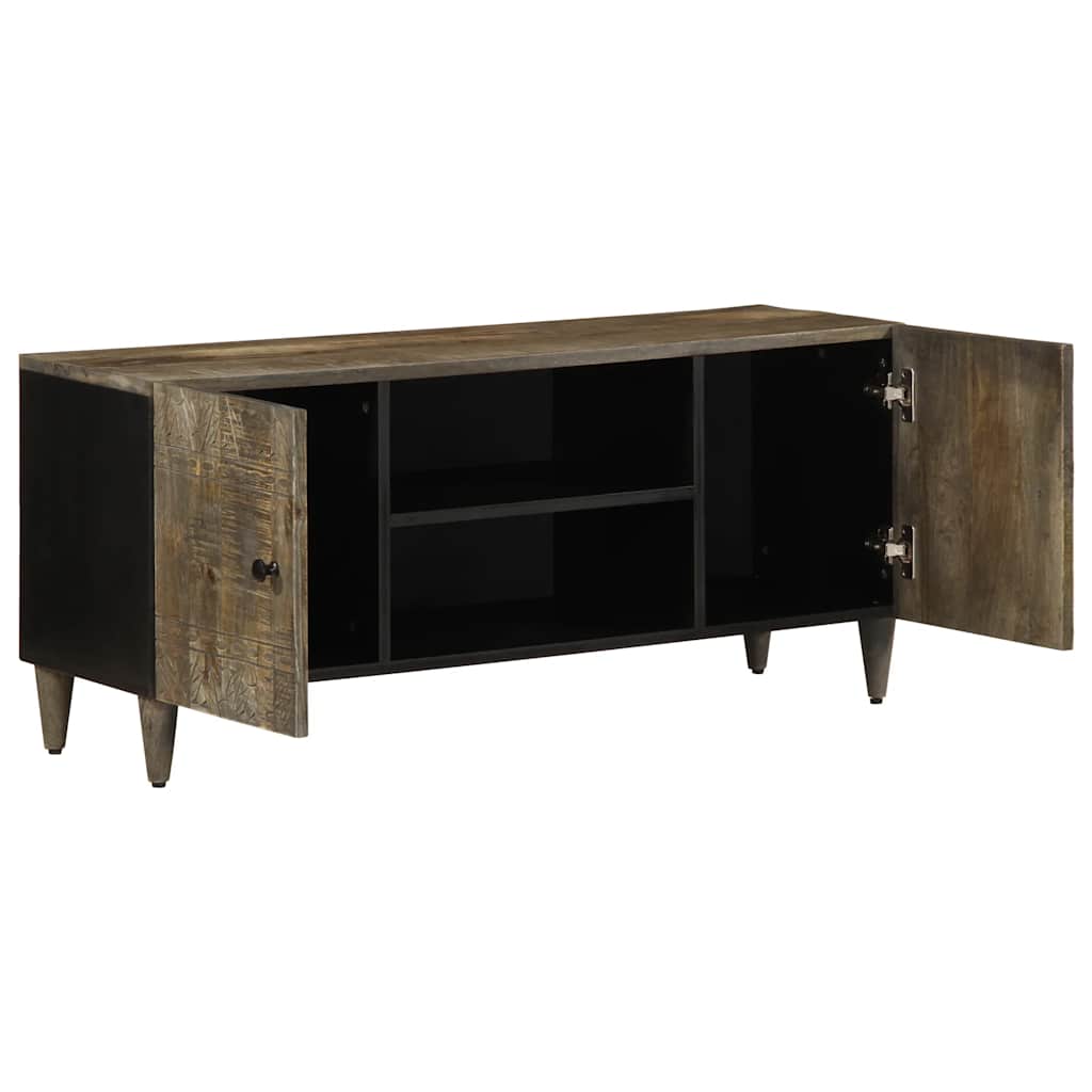 vidaXL TV Cabinet Light Grey 105x33.5x46 cm Solid Wood Mango