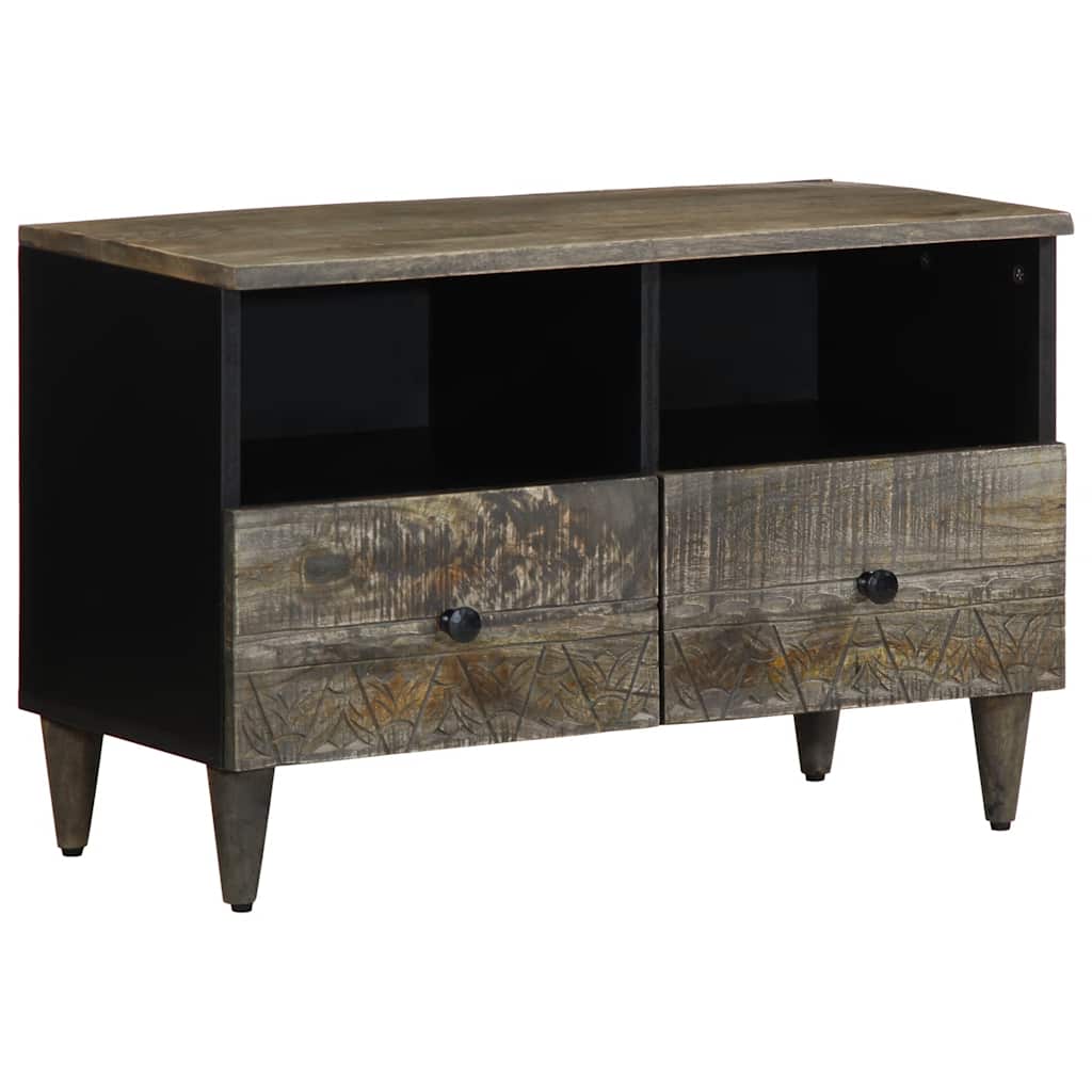 vidaXL TV Cabinet Light Grey 70x33.5x46 cm Solid Wood Mango