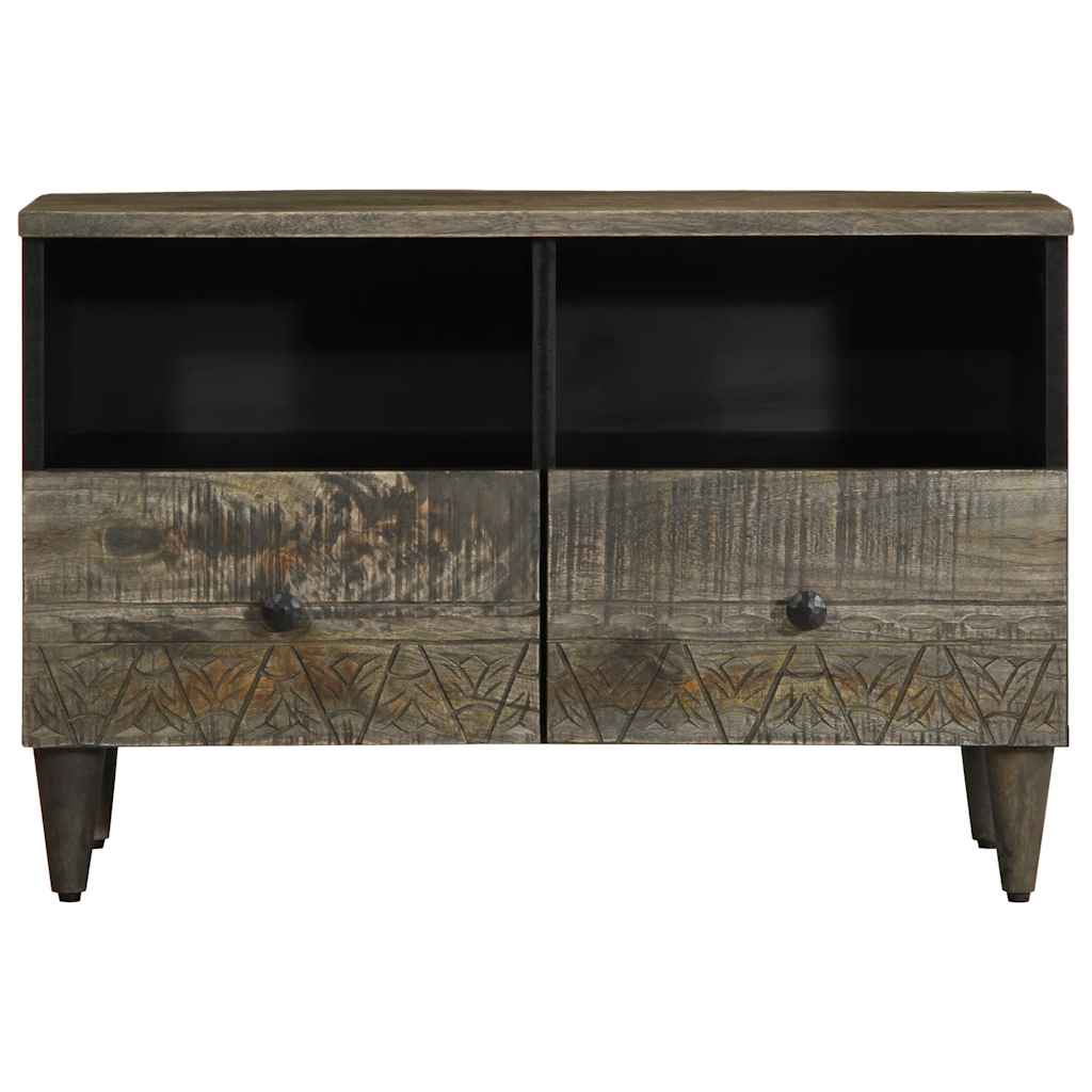 vidaXL TV Cabinet Light Grey 70x33.5x46 cm Solid Wood Mango