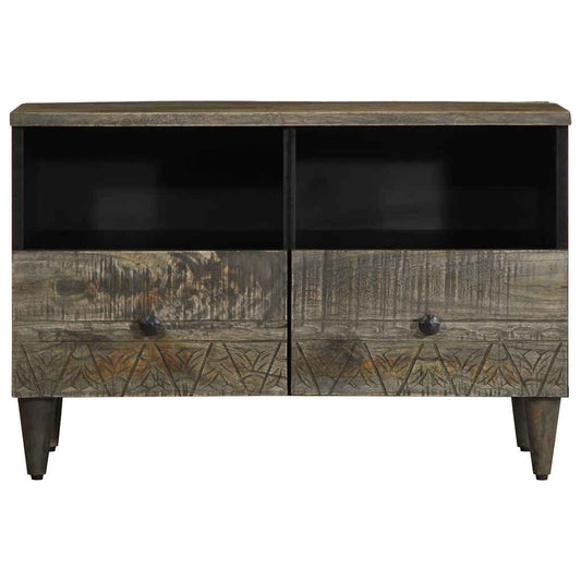 vidaXL TV Cabinet Light Grey 70x33.5x46 cm Solid Wood Mango