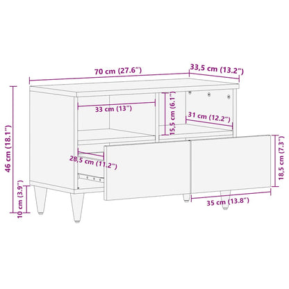 vidaXL TV Cabinet Light Grey 70x33.5x46 cm Solid Wood Mango