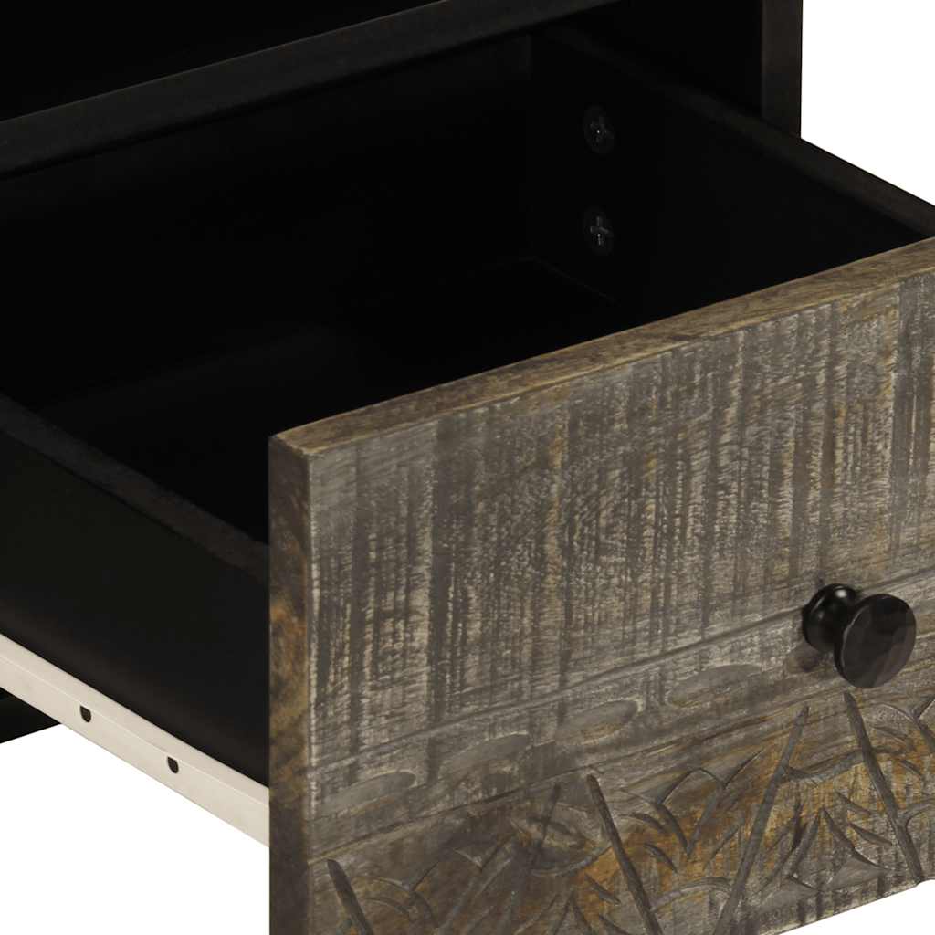 vidaXL TV Cabinet Light Grey 70x33.5x46 cm Solid Wood Mango