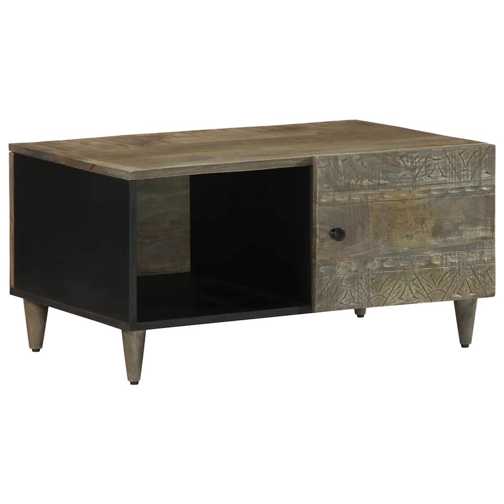 vidaXL Coffee Table Light Grey 80x50x40 cm Solid Wood Mango